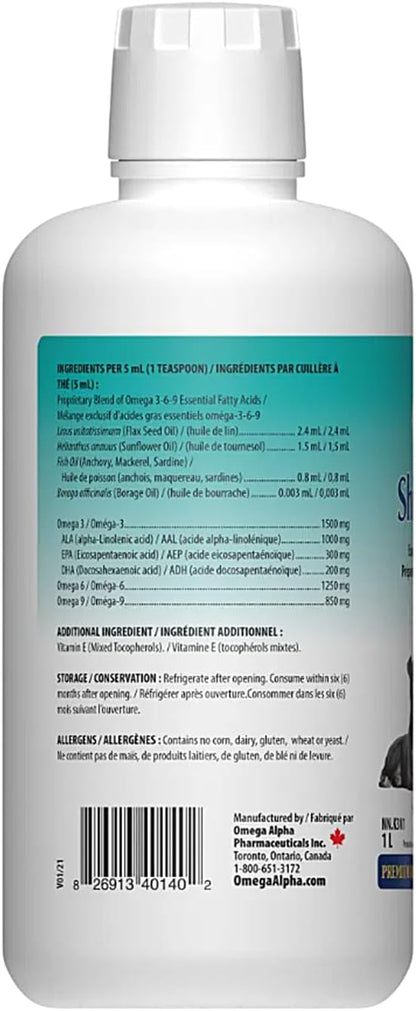 Omega Alpha Shiny Coat Equine Supplement, 1L