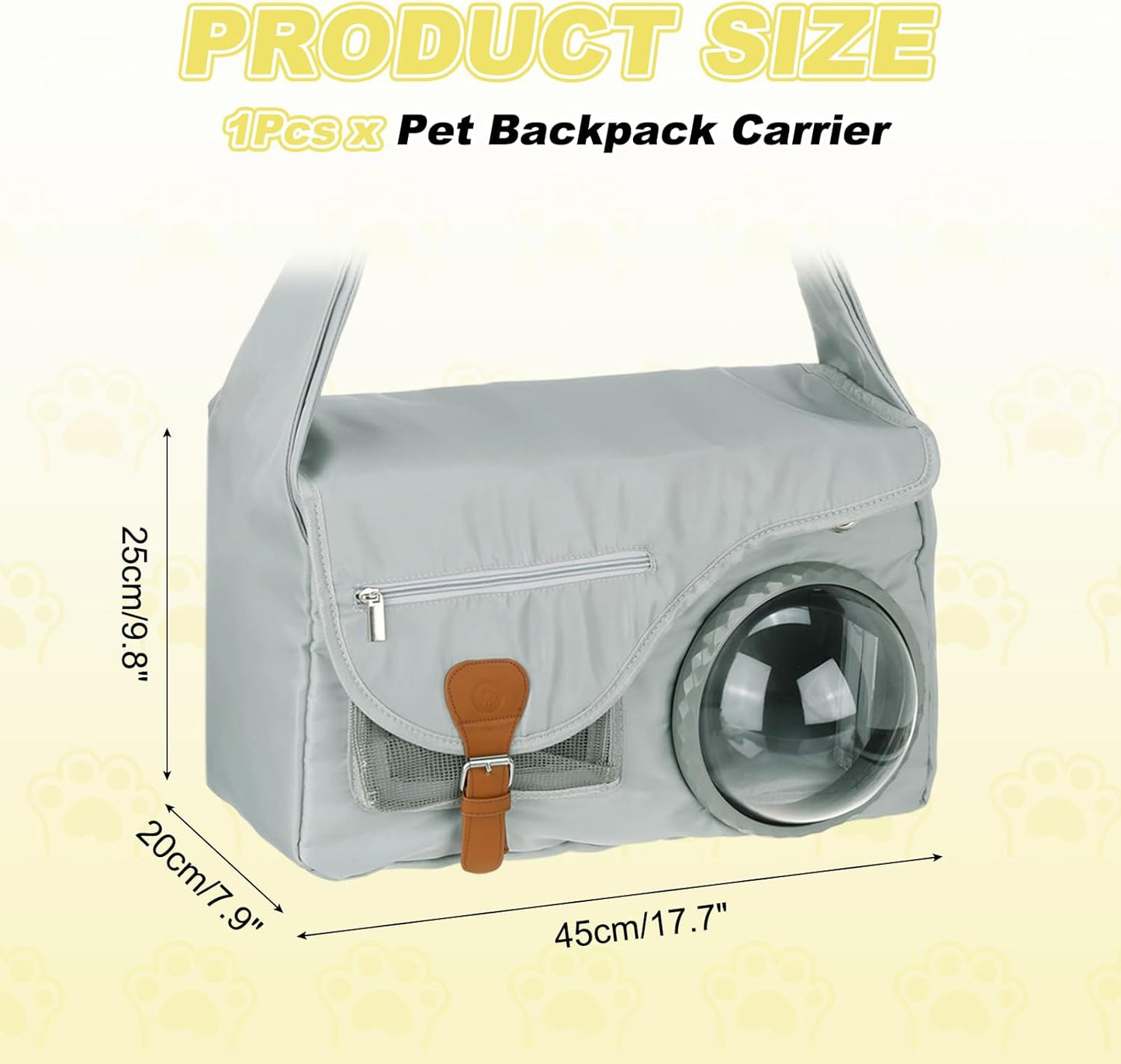 Bubble Cat Carrier, Travel Pet Carrier Soft Sided Breathable Cat Carrying Case for Kitten Small Dogs Up to 14.3 lbs (White), Intended for Hiking/Camping/Traveling