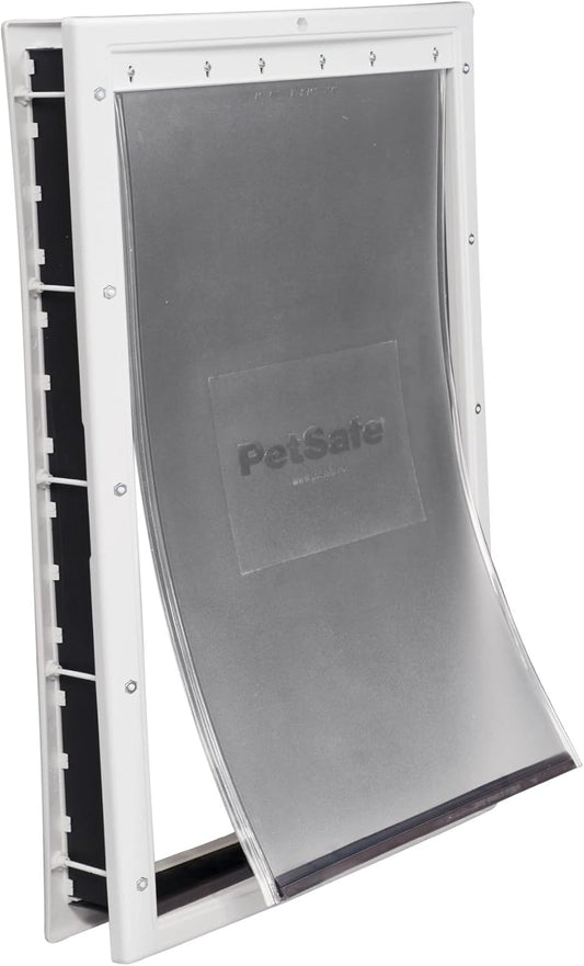 PetSafe Plastic Pet Door - Easy Install for Wood, PVC Metal & Paneled Doors - Rust-Free Plastic Frame - Flap Dimensions 13 3/4" W x 23 3/4" H - for Extra Large Dogs Weighing Up to 220 lb