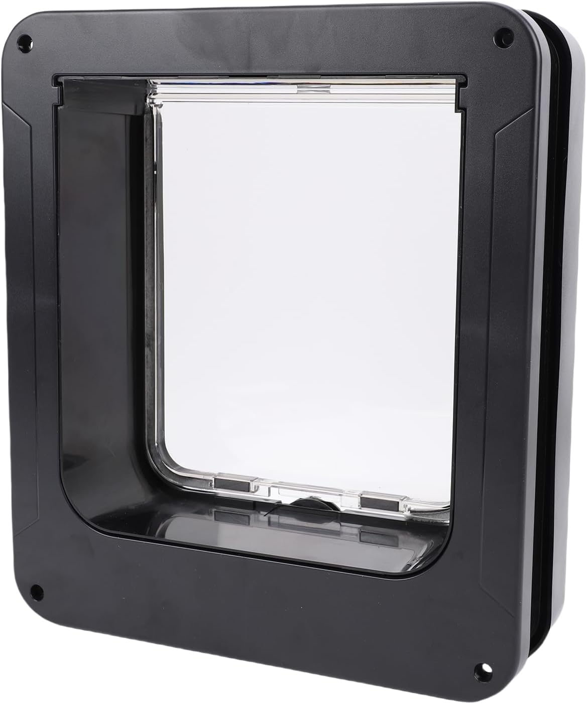 Smart Cat Door, Automatic RFID Cat Pet Door with Dual Entry Modes for Interior and Exterior Doors, Flap Opening Pet Gate with 2 Collar Sensor Keys, Remote Control