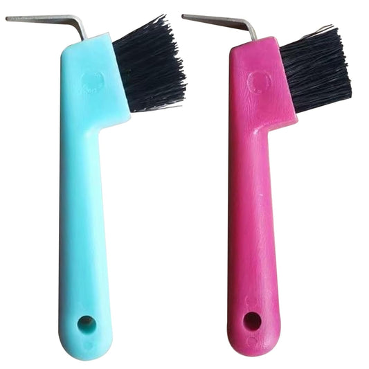 Hoof Pick 2Pcs Handheld Replacement Portable Horseshoe Horse Brush with Hanging Hole Cleaning Horse Supplies, Random Color Hoof Pick