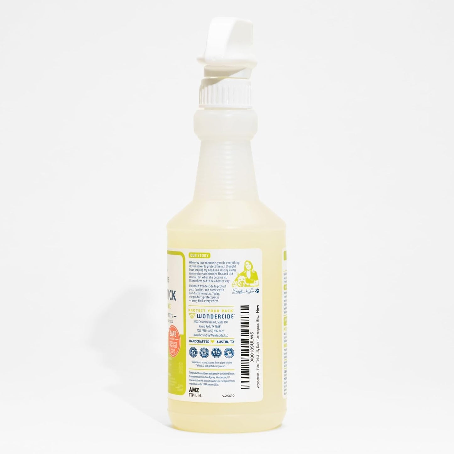 Wondercide - Flea, Tick & Mosquito Spray for Pets and Home with Natural Essential Oils - Killer, Control, Prevention, Treatment - Lemongrass 16 oz