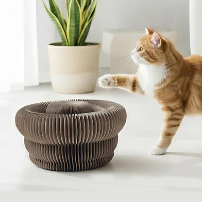 Cat Scratcher Board Toy | Playful Cardboard Scratcher | Accordion Shape Scratching Toy - for Indoor Outdoor Home Farmhouse Apartment Garage Backyard Balcony Living Room Bedroom