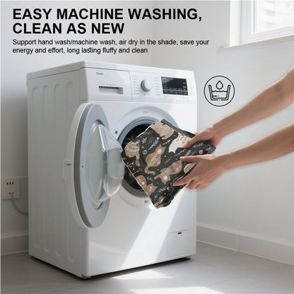 Cat Silhouette Floral Non Slip Dog Bed Dog Cage Mats Pad for Crate Crate Pillow Washable Non-Slip Pillow for Cages Beds Small Furniture Mat Pet Cushions Indoor Outdoor 36X24 Inch