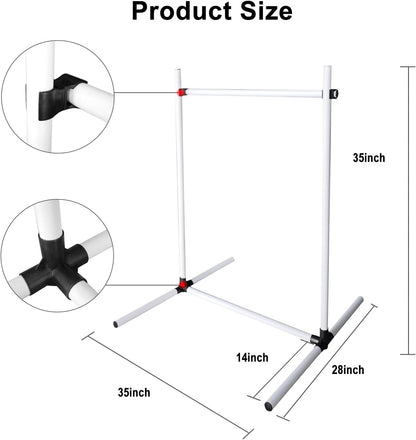 Dog Agility Jump Set with Adjustable Height Bars – Includes Carry Bag, Indoor & Outdoor Jumping Hurdles for Training, Dog Agility Course Equipment