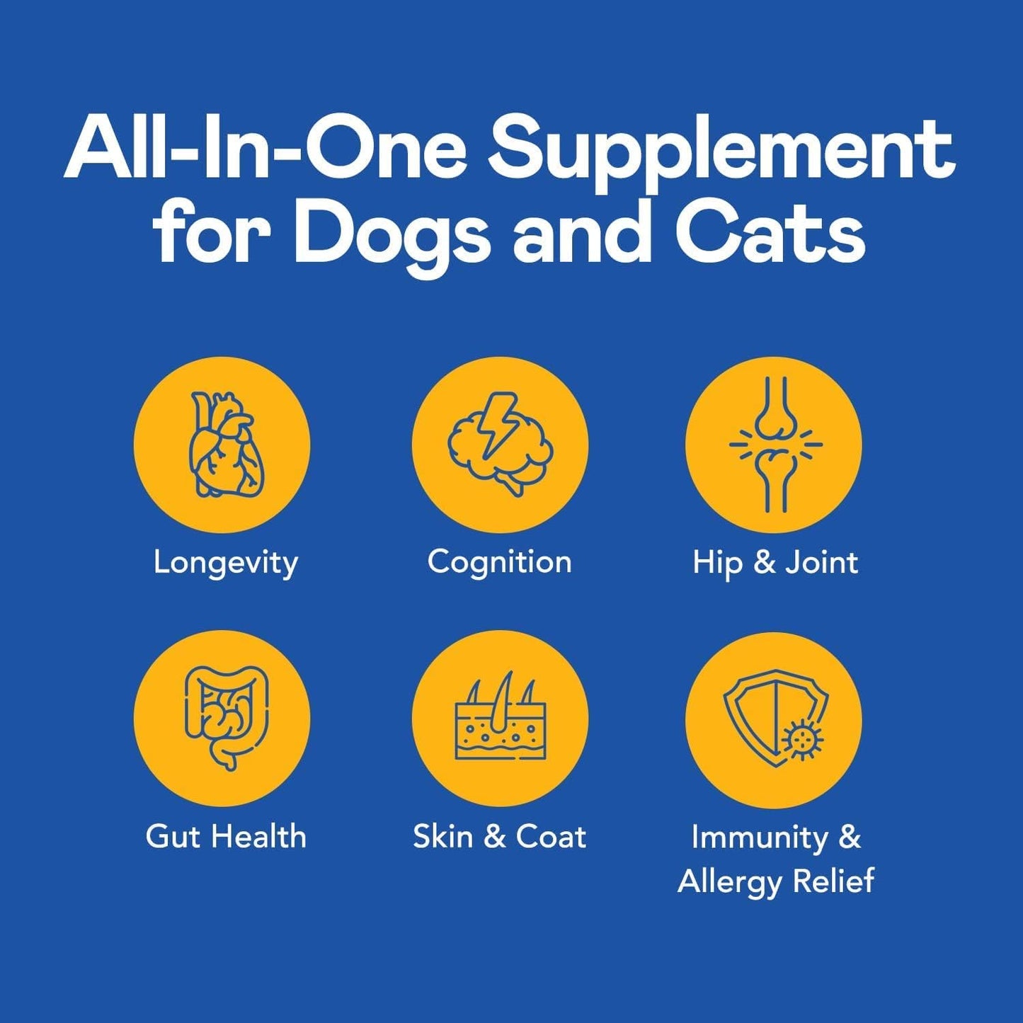 All-in-One Multi Liquid Multivitamin for Dogs and Cats – Daily Supplement with Digestive, Immunity, Allergy & Skin & Coat Support, Mobility Support – Antioxidant Blend for Longevity, 4oz