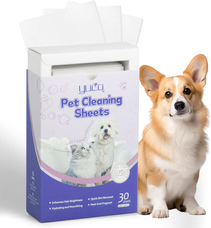 Pet Laundry Sheets Shampoo Sheets, Fast Dissove and Dense Foamy Liquidles Pet Supplies, for Pet Clothing and Toys Washing, for Dog and Cat Bath, Up to 30 Washes