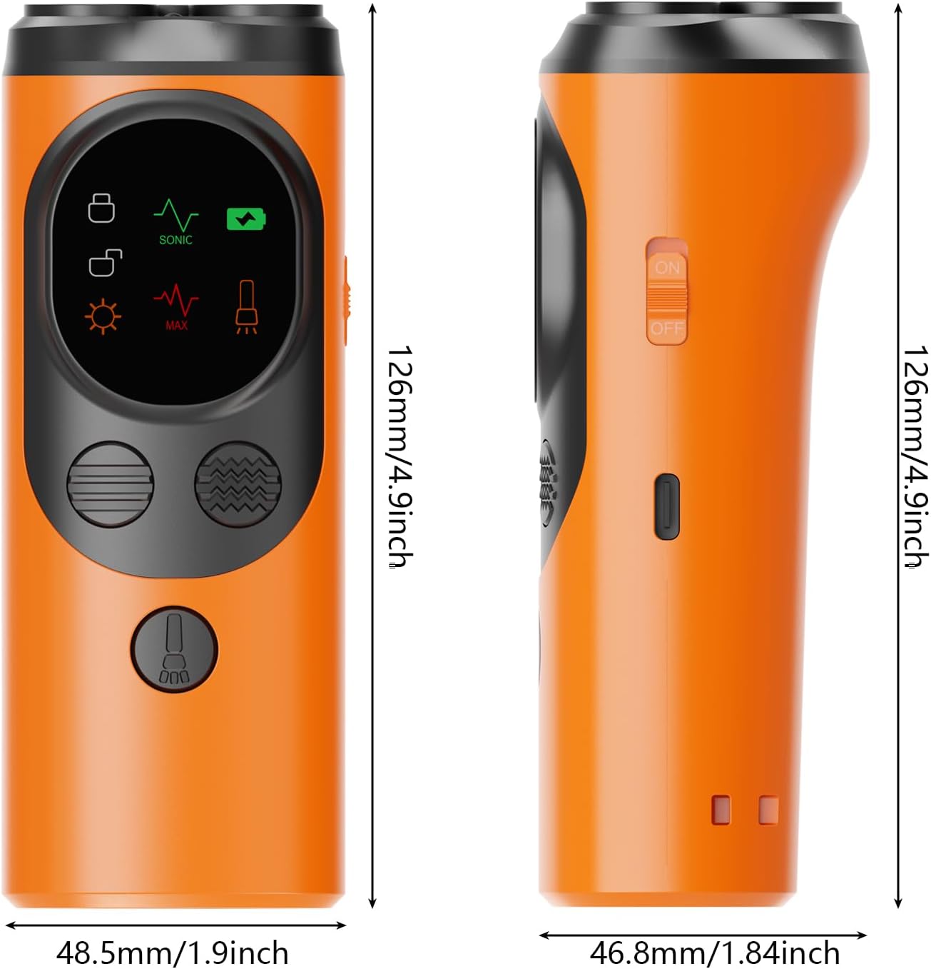 Ultrasonic Dog Repellent Device - Three-Head Bark Stoppers - Portable Dog Training Device - with Light - Dog Repellent - Dog Bite Prevention Device