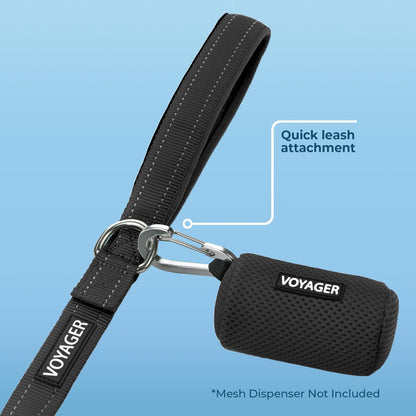 Best Pet Supplies Voyager Reflective Dog Leash with Neoprene Handle, Supports Small, Medium, and Large Breed Puppies, Cute and Heavy Duty for Walking, Running - Black, M, 3/4" x 5ft (LS015T-BK-M)