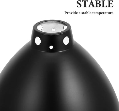 Reptile Heat Lamp Shade 8.5-Inch Metal Reflector Lampshade for Reptile Box Tank Heat Lamp Guard Suitable for Terrarium Heating and Habitat Lighting