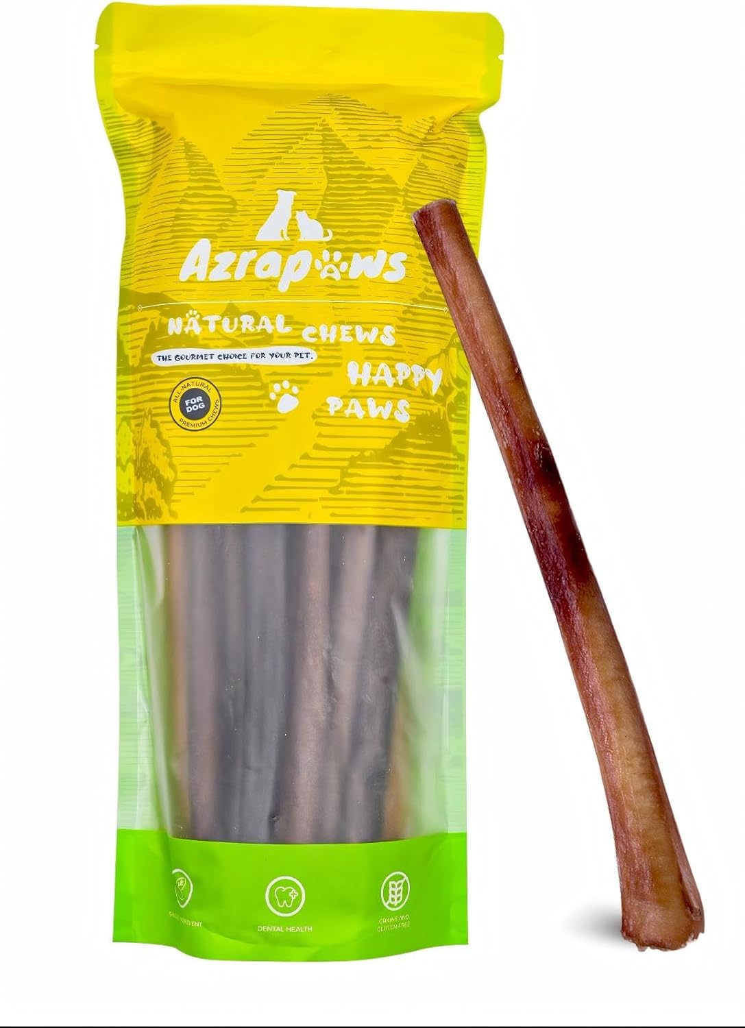 Jumbo Bully Sticks 12" for Large Dogs, 5 Count Natural Beef Dog Chews Long Lasting, Dog Treats Bones for Aggressive Chewers - Single Ingredient