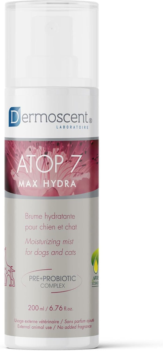 Dermoscent ATOP 7 Max Hydra Spray for Pets | Natural Hydrating Mist with Pre & Probiotic Complex for Dry, Allergy & Atopy-Prone Skin Relieves Skin Dryness & Protects Cutaneous Barrier Non-Greasy