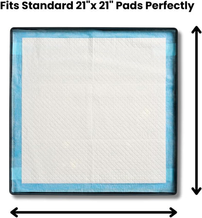 Little Wolves Puppy Potty Tray – 22x22 Shred-Proof Heavy-Duty Training Tray for Puppies & Small Dogs, Easy-Clean, Indoor Dog Pee Pad Holder (Small Gap)