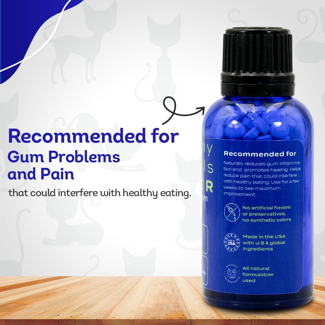 HA4E - Cat Oral Health - Relieves Inflammation, Soothes Pain & Fights Gum Disease - Natural, Non-GMO, Organic, Gluten-Free & Chemical-Free - 300 Tablets