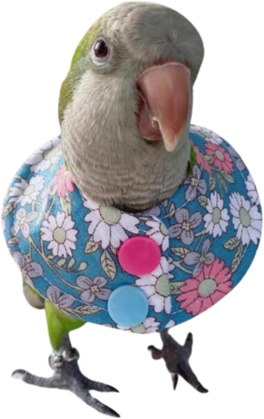 Bird Collar - Anti-Bite Elizabethan Recovery Cone Feather Plucking Protector Skin-Friendly Neckwear for Parakeets Conures Cockatiels Lovebirds Budgies Cockatoos African Grey Random Color (M)