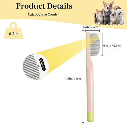 Stainless Steel Dog Eye Comb and Comma-Shaped Small Dog Brush and Cleaning Comb