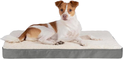 Best Pet Supplies Orthopedic Dog Bed with Memory Foam, Washable Dog Crate Mat for Small, Medium & Large Dogs, Thick Mattress for Crates, Kennels or Floor, Waterproof Pet Bed - Gray, 35 x 22 x 4