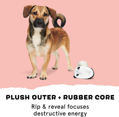 Barkbox Super Chewer Tough Dog Chew Toys for Aggressive Chewers, Plush 2 Toys in 1 (Panda - Large)