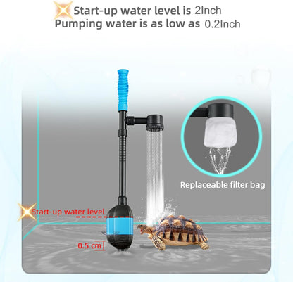 Carefree Fish 30W Electric Aquarium Gravel Cleaner with 6Ft Tubing 6IN1 Automatic Fish Tank Gravel Vacuum Water Changer Wash Sand and Water Circulation (for 20Gal~800Gal Fish Tank) 2.2Lb