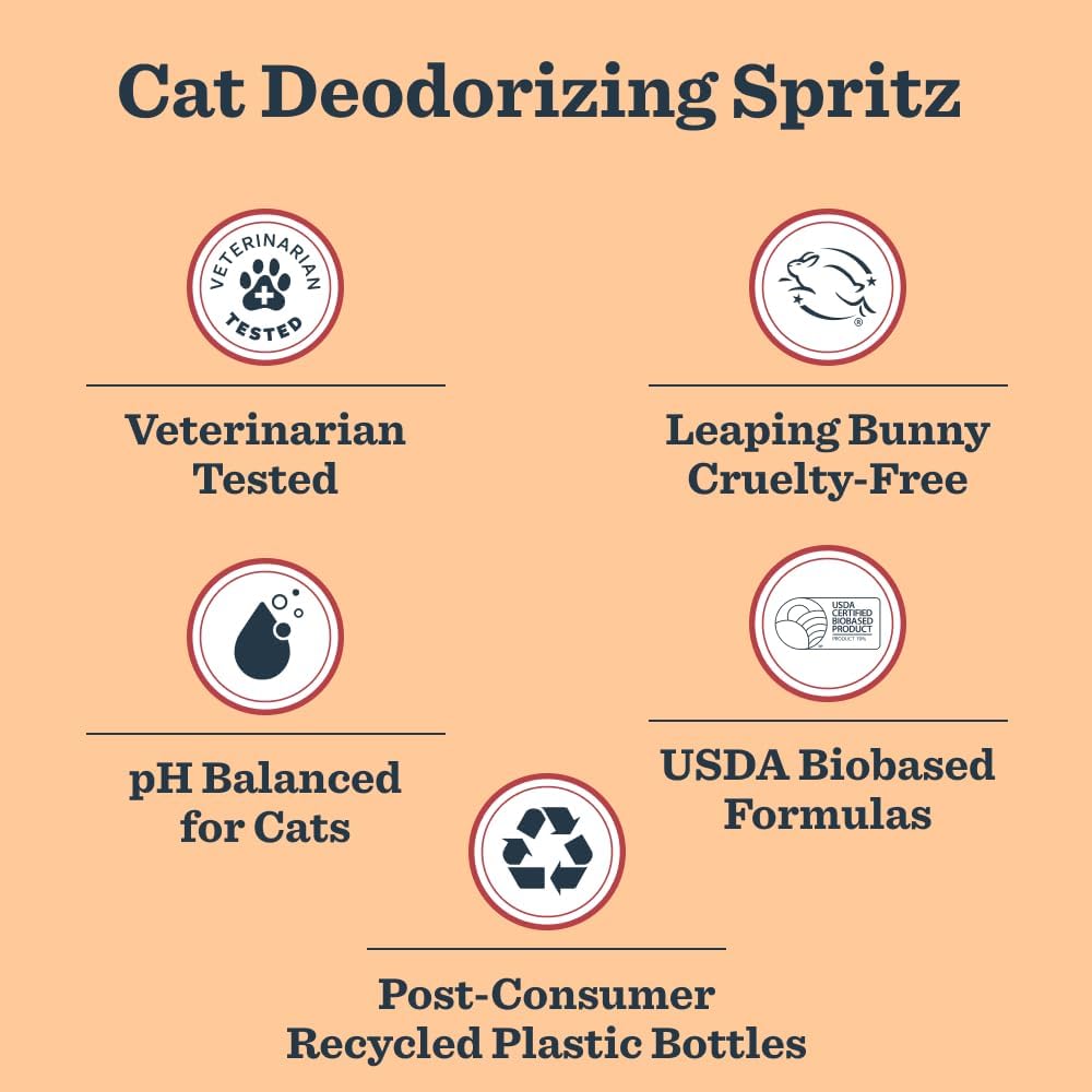 MRS. MEYER'S Clean Day Cat Deodorizing Spray, White Peach Scent, 8oz