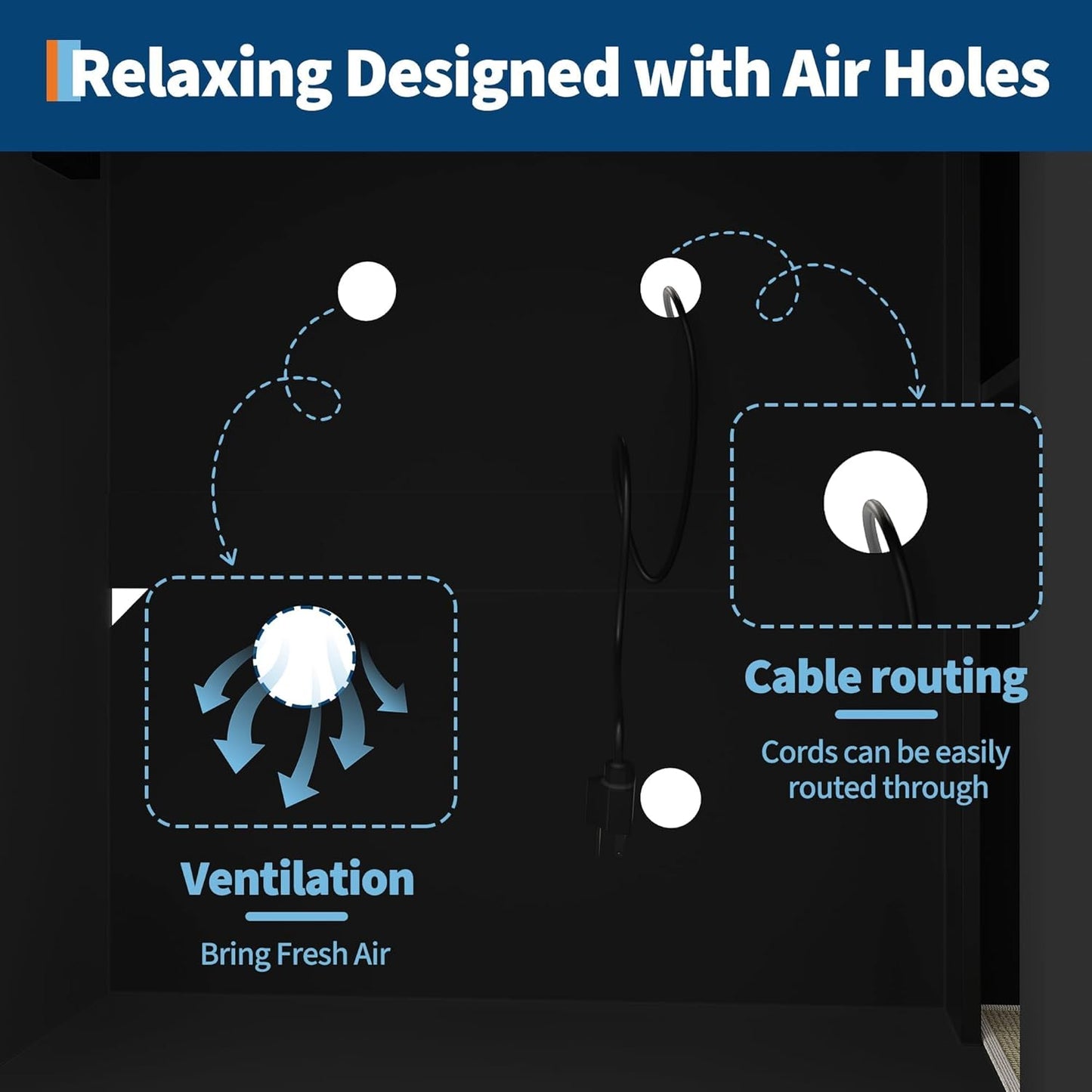 GarveeLife Cat Litter Enclosure Cabinet for Robot 3/4, XL Cat Enclosure Furniture with Built-in Power Outlet, Mat and Dog-Proof Shelf, Fit Most Self-Cleaning Litterboxes Black-A