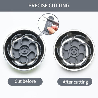 Slow Feeder Dog Bowls Insert,Third Generation upgradedSuper Firm Eating Bowl（Cuttable） for Large Breed and Medium Small Size Compatible with Regular Elevated Metal Glass Dog Bowl (Gray)