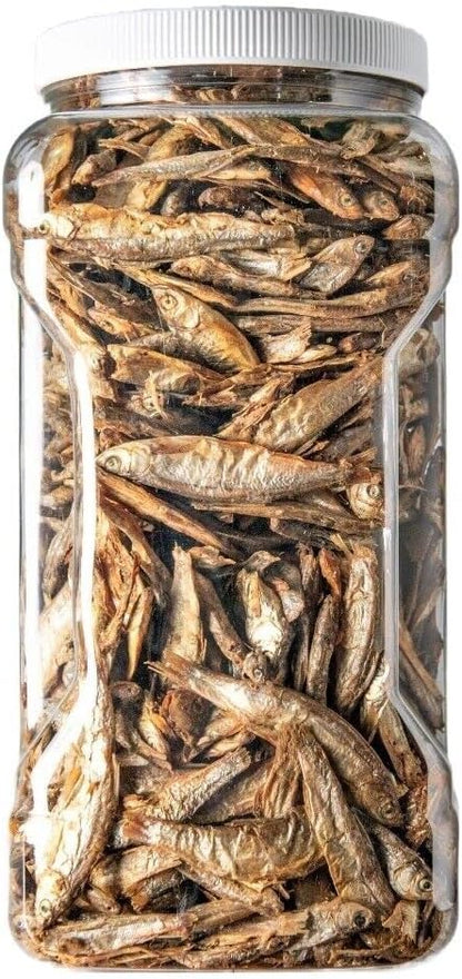 Aquatic Foods Inc. 3"- 5" Fresh Water Freeze Dried Fish for Piranha, Large Fish, Turtles, Cats, Sugar Glider, Marmosets, Chinchillas, Squirrels, Hamsters…3oz Small Jar