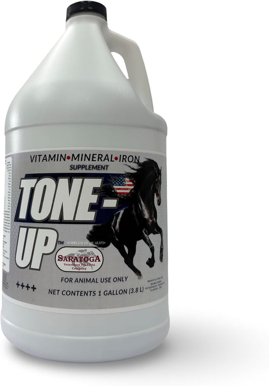 Tone-Up Advanced Equine Vitamin, Mineral & Iron Formula – Supports Strength, Endurance, Muscle Conditioning, Appetite & Quick Recovery – Liquid Horse Supplement, 1 Gallon