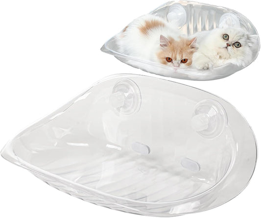 Cat Wall Shelf Furniture for Sleeping - Transparent Hammock Bed with Suction Cups, Spatial Rescue of Pet Lounger | Raised Cat Rest for Climbing and Playing | Floating Furniture