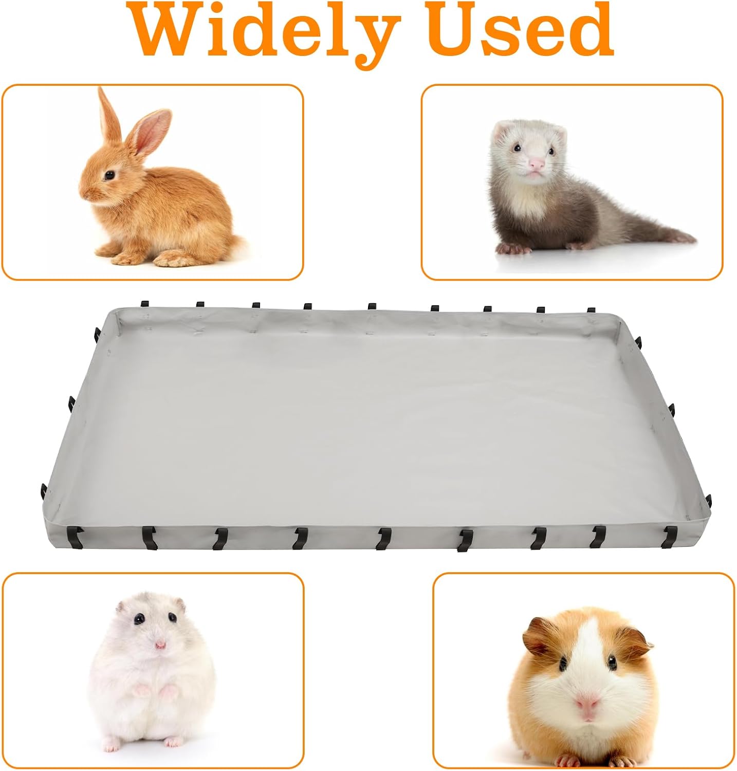 Guinea Pig Cage Bottom Tarp for C&C Grids Habitat Cage Panel, 47x24 inches Guinea Pig Cage Liner Base, Washable Small Animal Cage Bedding for Rabbits Hamsters Hedgehogs Ferrets Small Pets(No Cage)