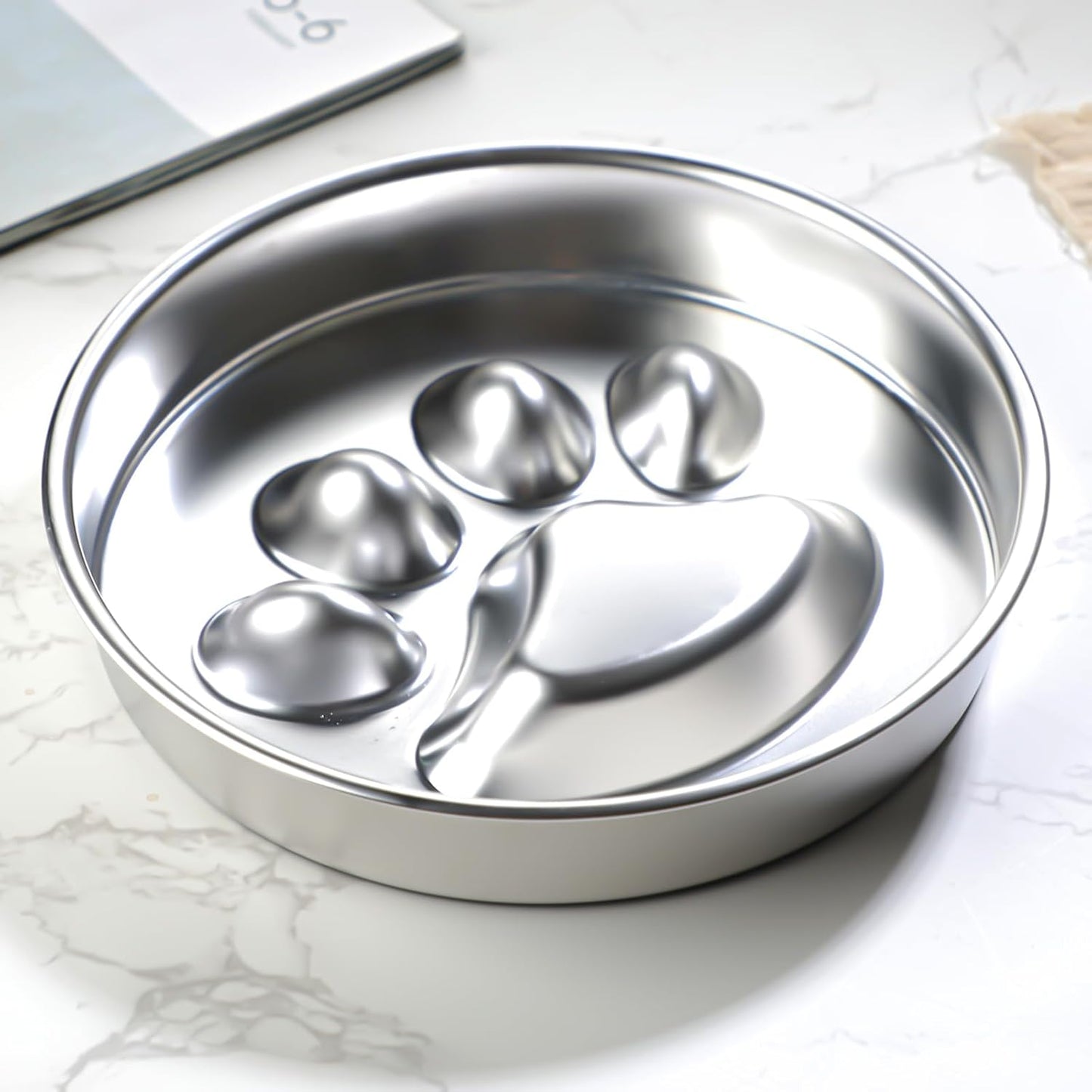 Slow Feeder Dog Bowls Stainless Steel Bowl with Non-Slip Rubber Base Metal Bowl for Small Medium Large Breed Dogs