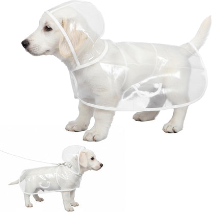 2pcs Dog Rain Poncho for Small Dogs Waterproof Dogs Raincoat with Hidden Leash Hole Adjustable Snaps Small Dog Raincoat Pet Hooded Cape for Bichon Poodle 4-8lbs