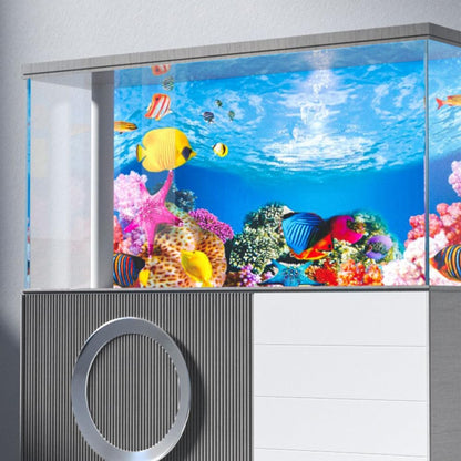 Double Sided Fish Tank Background 12 x 20 Inches for Fish Tanks Aquarium Backgrounds Decorative Poster Paper Sticker Waterproof Fish Tank Wallpaper