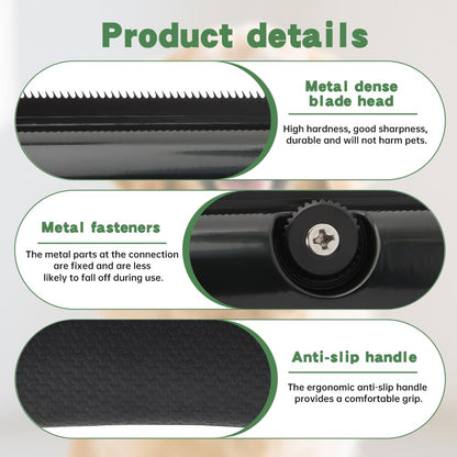 Deshedding Brush with Steel Comb,Dog Brush for Shedding,Pet Hair Removal Tool for Cats, Dogs, Rabbits, Horses, Matted Hair, Loose Hairs