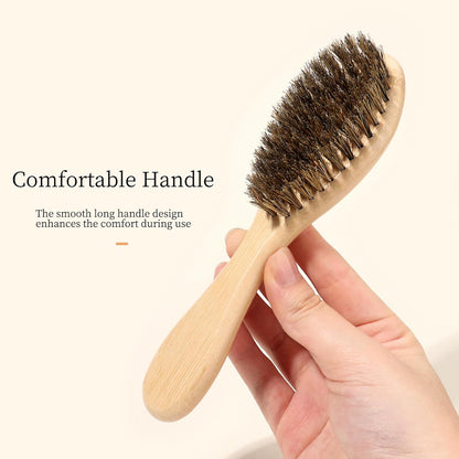Soft Boar Bristle Dog Brush for Short Haired, Gentle Deshedding & Grooming Tool, Ideal Pet Hair Brush, Puppy Essentials for Grooming and Shedding, Small