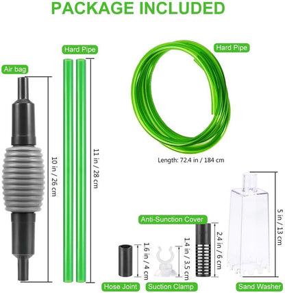 boxtech Fish Tank Water Change, Vacuum Siphon Water Changer Pump Sand Cleaner for Aquarium Water Filter