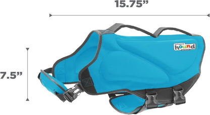 Outward Hound Dawson Swim Dog Life Jacket, High-Performance Neoprene Dog Life Vest for Swimming, Boating, and Water Safety, Large, Blue