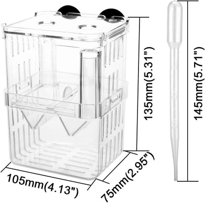 Senzeal Aquarium Fish Breeder Box Plastic Fish Isolation Breeding Box Hatching Incubator Box for Baby Fishes Shrimp Clownfish Guppy