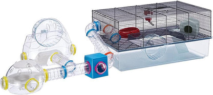 Ferplast Favola Hamster Cage Includes Free Water Bottle, Exercise Wheel, Food Dish & Hamster Hide-Out Large Hamster Cage Measures 23.6L x 14.4W x 11.8H-Inches