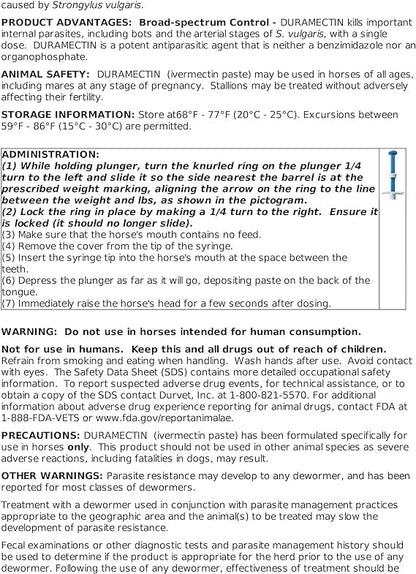 durvet Duramectin Ivermectin Paste 1.87% for Horses, 0.21 oz (Pack of 2)