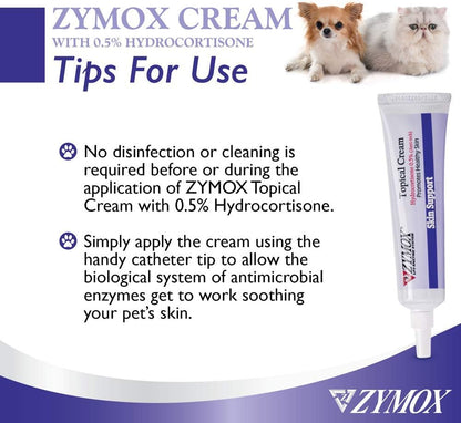 Zymox Topical Cream with 0.5% Hydrocortisone for Dogs and Cats, 1oz