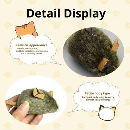 Squeaky Mouse Cat Toy - 3pcs Interactive Electronic Kitten Toys for Indoor Play, Exercise & Hunting Instinct Stimulation