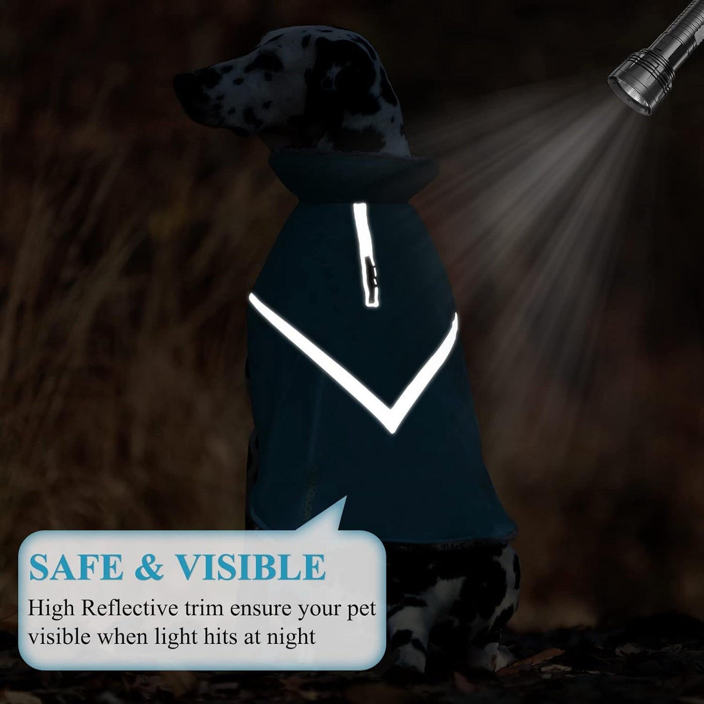 VIVAGLORY Hands Free Dog Leash + Dog Coat, Running Waist Leash with Belt for Running Walking, Warm Fleece Lined Reflective