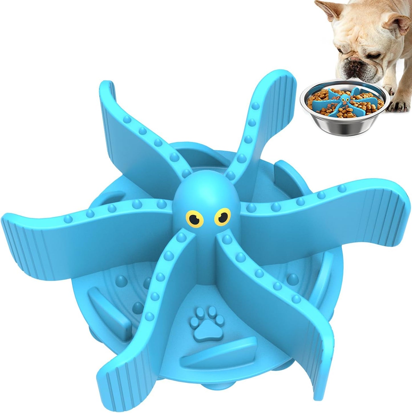 Slow Feeder Insert for Dog Bowl,Silicone Pet Food Slow Feeder(Cuttable),with Suction Cups for Large Breed and Medium Small Size Compatible with Regular Elevated Metal Glass Bowl