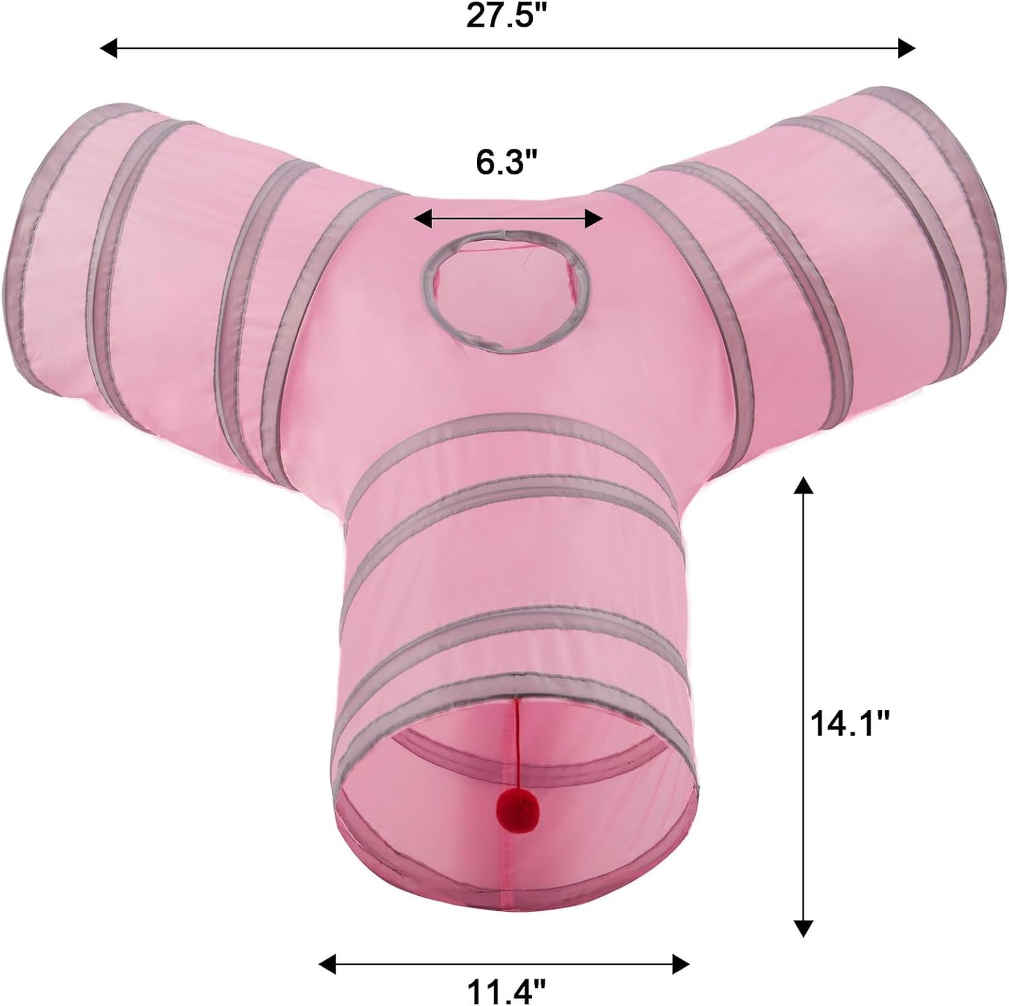 Cat Tunnels for Indoor Cats 3 Way Play Toy Kitty Tunnel Peek Hole Toy with Ball for Cat Tube Fun for Rabbits Kittens and Dogs