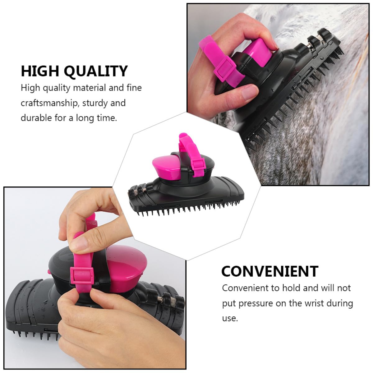 Horse Grooming Brush and Horse Hair Cleaning Brush Plastic Material Practical Bathing Tool for Maintenance and Sensitive Skin Grooming Supplies