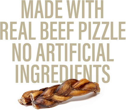 Chewer's Joy Braided Bully Sticks (3 Count) – Natural Dog Treats – Single Ingredient Long-Lasting Chews, High Protein