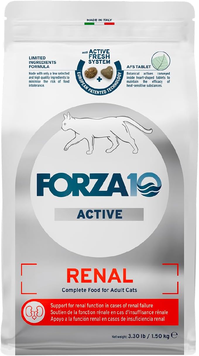 Forza10 - Cat Food, Limited Ingredient Cat Food for Kidney Support, Non-GMO, Fish Flavor, Crafted for Adults, Made in Italy (3.3 lb)