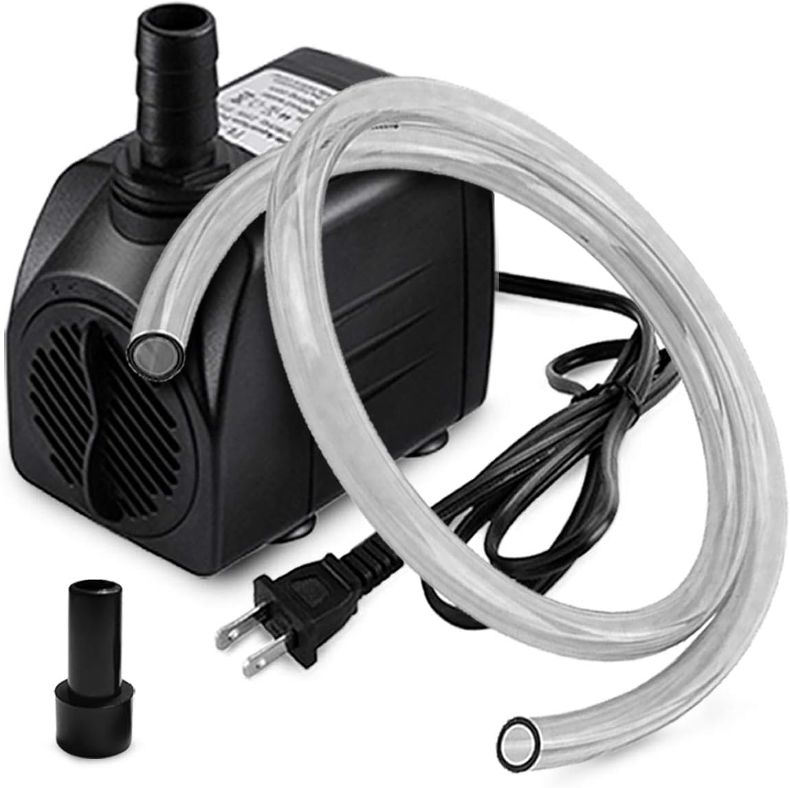 PULACO 160GPH Small Fountain Pump, Ultra Quiet Submersible Water Pump (600L/H, 10Watt) with 3.3 ft Tubing for Aquariums, Pond Fountain, Water Feature, Indoor Fountains