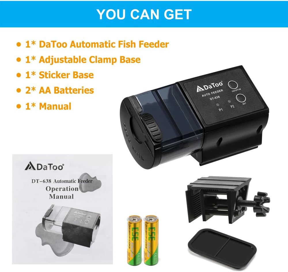 Aquarium Automatic Fish Feeder for Small Tank Auto Fish Food Dispenser Timer Vacation Betta Feeder with Moisture-Proof Air Hole